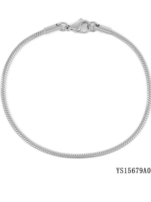 Steel color 2mm 18cm Stainless steel Snake Minimalist Link Bracelet