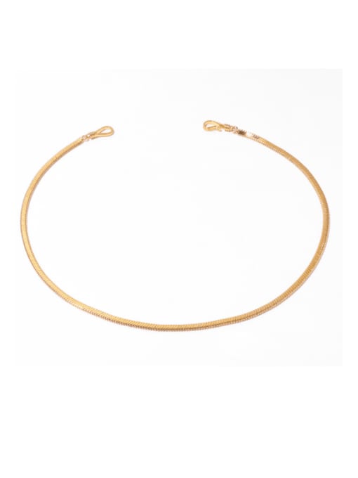 golden Brass  Minimalist Snake bone chain Necklace