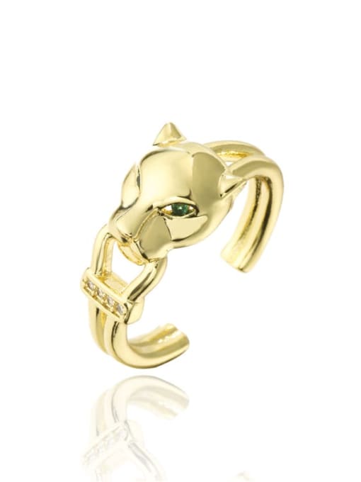 AOG Brass Leopard Cute Band Ring 0
