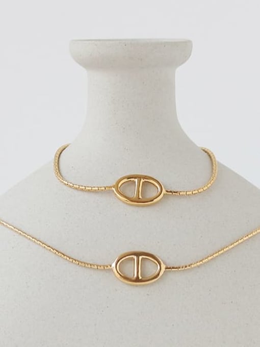 ACCA Brass Hollow Geometric Minimalist Necklace