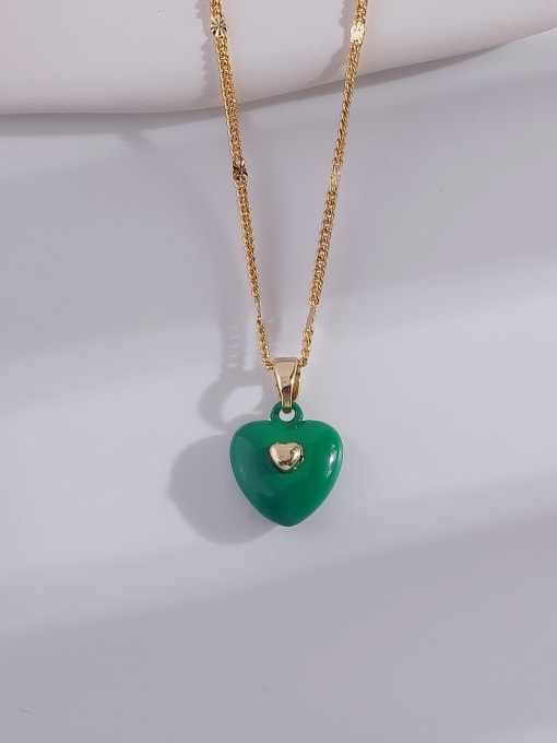 HYACINTH Brass Enamel Heart Minimalist Necklace 1
