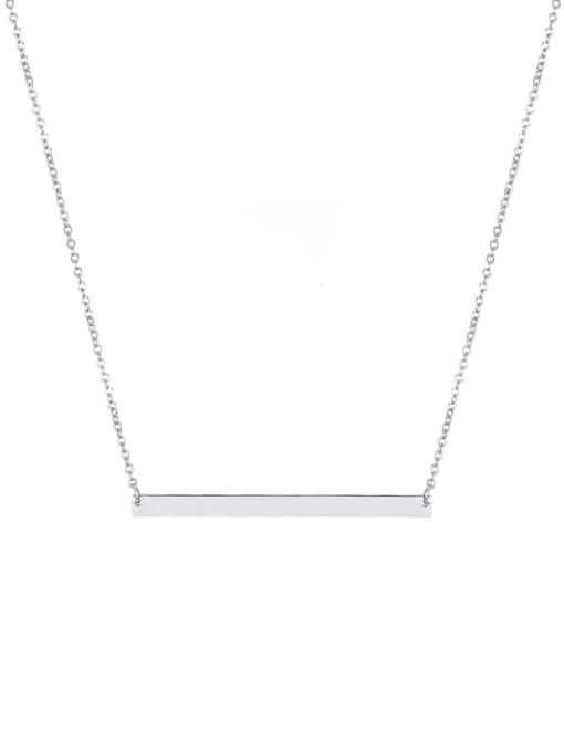 Steel color Stainless steel Rectangle Minimalist Necklace