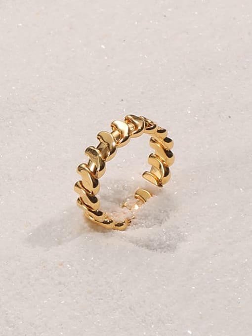 ACCA Brass Smooth  Geometric Line Vintage Band Ring