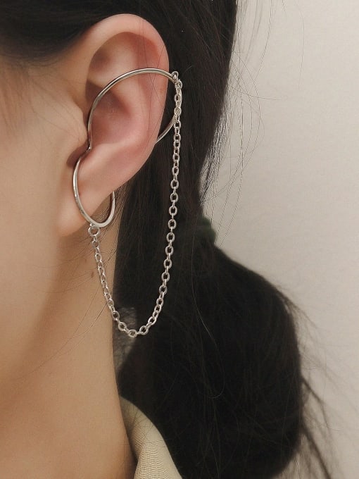 HYACINTH Brass Geometric Minimalist Clip Trend Korean Fashion Earring 2