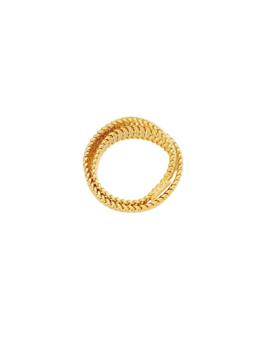 HYACINTH Copper Round Geometric Minimalist Band Fashion Ring 4