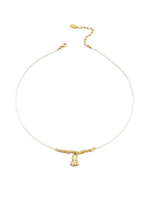 golden Brass Glass beads Bell Bohemia Necklace