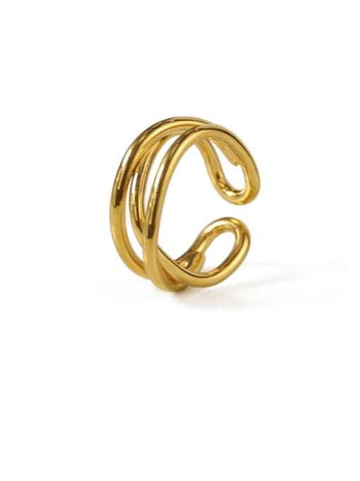 ACCA Brass Hollow Geometric Minimalist Stackable Ring 2