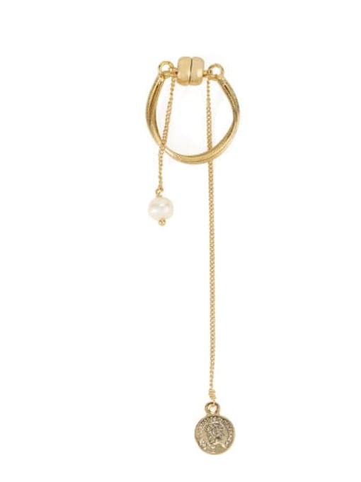 Gold (single) Brass Bead Tassel Minimalist Single Earring