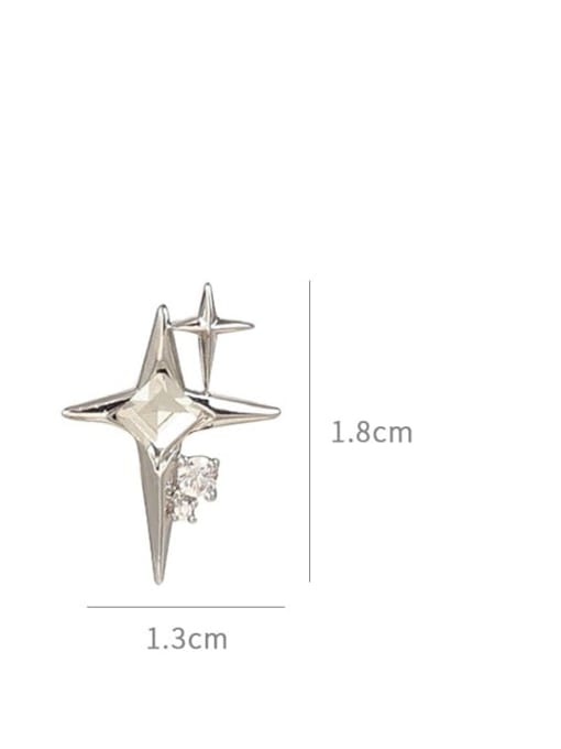 YOUH Brass Cubic Zirconia Black Star Dainty Stud Earring 2