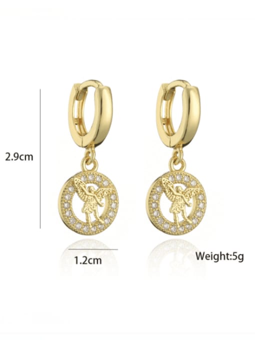 AOG Brass Cubic Zirconia Angel Vintage Huggie Earring 2