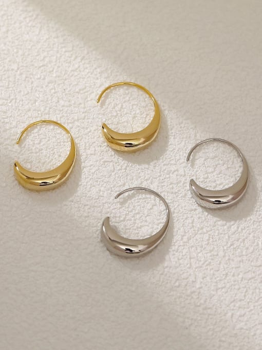 HYACINTH Brass Water Drop Minimalist Hook Earring 0