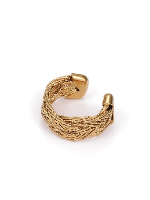 Braided chain opening adjustable ring Brass Geometric Vintage Band Ring