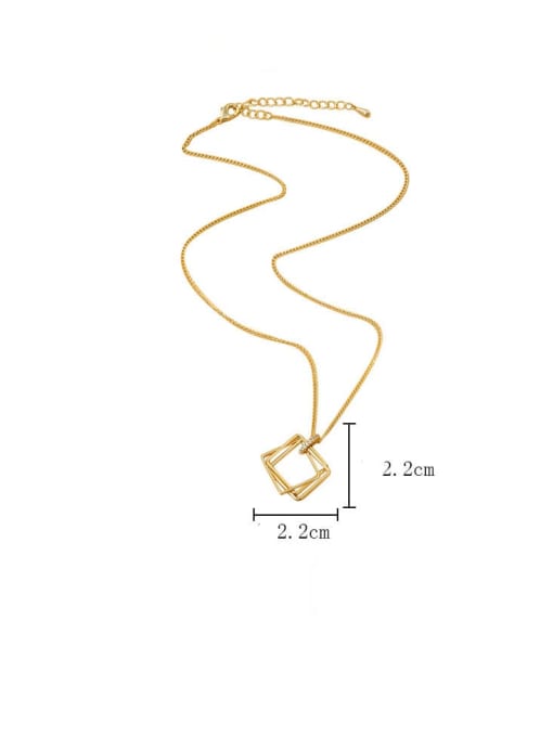 YOUH Brass Cubic Zirconia Geometric Trend Necklace 2