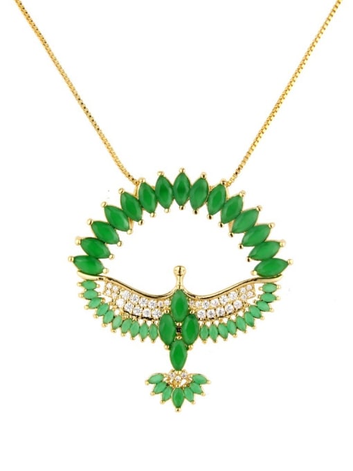 renchi Brass Cubic Zirconia Religious Bird Dainty Necklace 1
