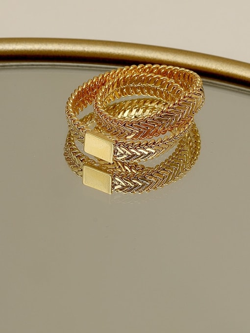 HYACINTH Copper Round Geometric Minimalist Band Fashion Ring 3