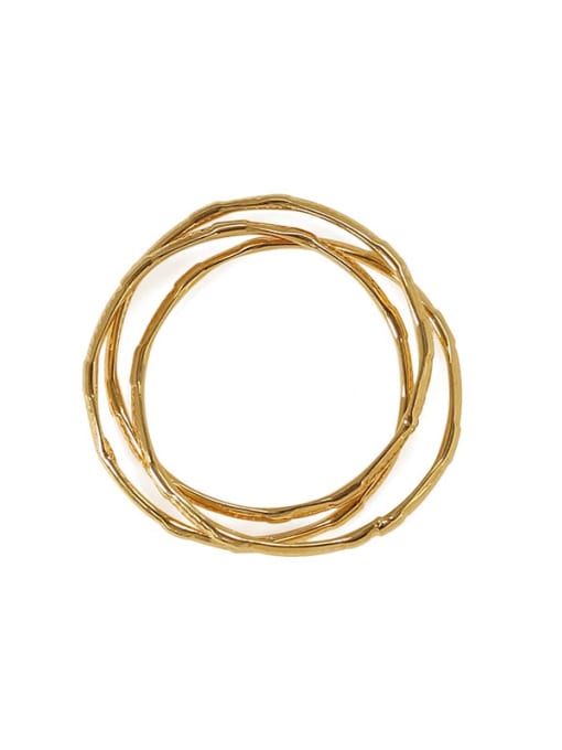 ACCA Brass Hollow Round Vintage Stackable Ring 4