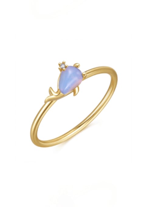Little Dolphin Brass Cubic Zirconia Multi Color Irregular Cute Band Ring