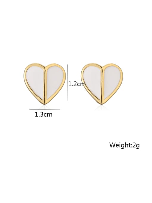 AOG Brass Enamel Heart Minimalist Stud Earring 4