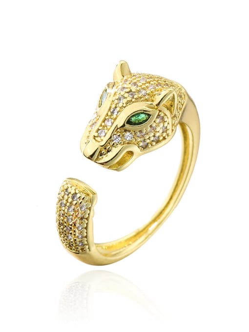 12366 Brass Cubic Zirconia Animal Trend Band Ring