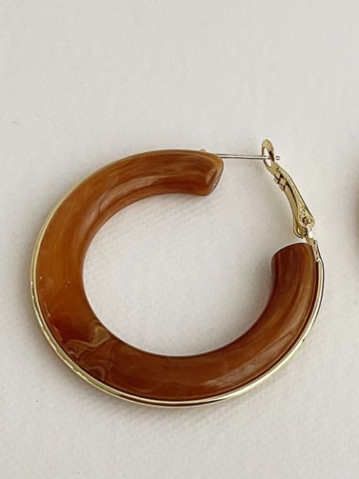 M205 amber resin ear ring Alloy Resin Geometric Vintage Hoop Earring