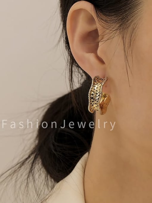 HYACINTH Brass Geometric Vintage Stud Trend Korean Fashion Earring 1