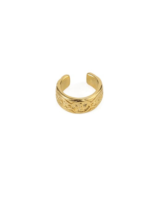 Gold (single) Brass Geometric Flower Minimalist Single Earring  (Single)