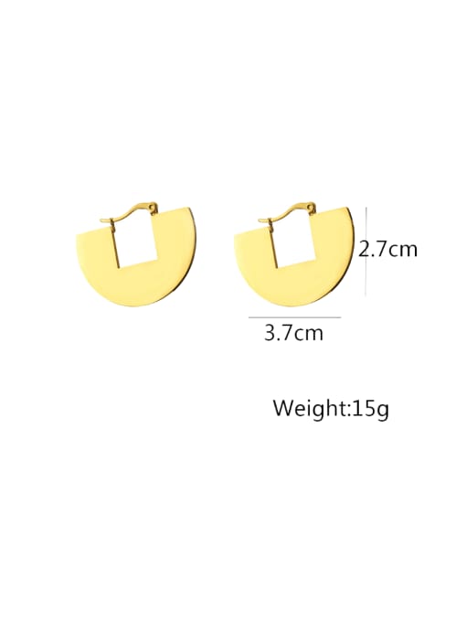 43818 Titanium Steel Geometric Minimalist Huggie Earring