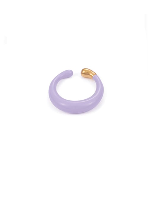 Lavender ring Brass Enamel Geometric Minimalist Band Ring