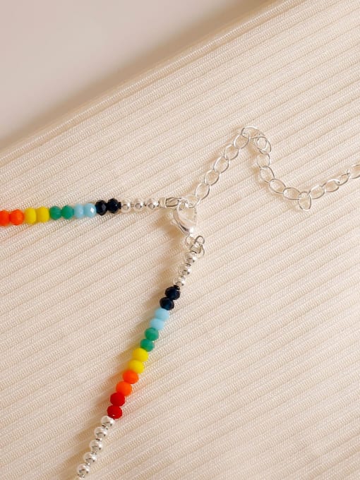 HYACINTH Brass Rainbow Minimalist Beaded Necklace 2