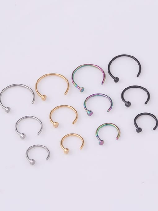 HISON 316L Surgical Steel Geometric Minimalist Nose Rings 0