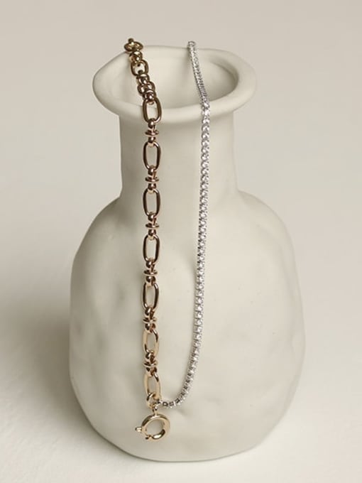 ACCA Brass Geometric Vintage  Multilayer chain Strand Bracelet 0