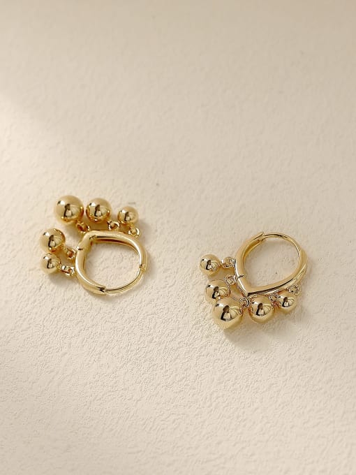HYACINTH Brass Bead Geometric Minimalist Huggie Trend Korean Fashion Earring 2