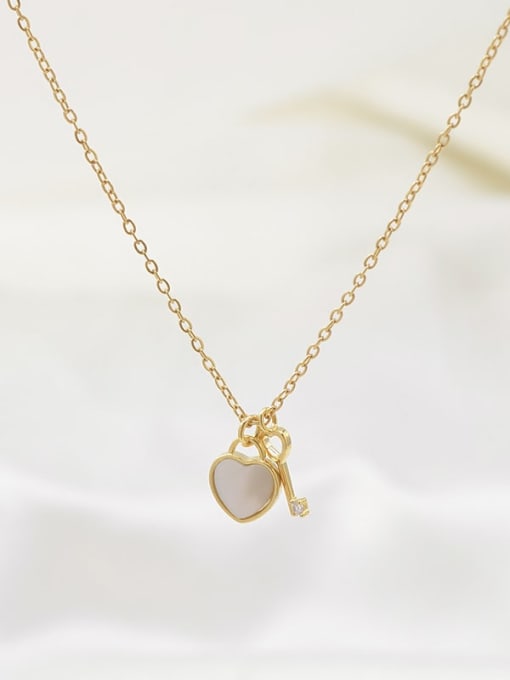 Gold X266 Brass Cubic Zirconia Heart Dainty Necklace
