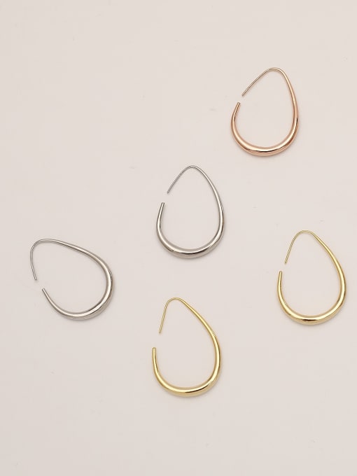 HYACINTH Brass Line Water Drop Minimalist Stud Trend Korean Fashion Earring 0