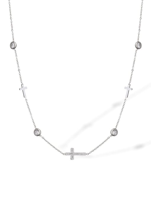 24055 Titanium Steel Cross Hip Hop Necklace