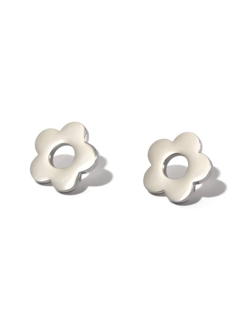TINGS Titanium Steel Flower Minimalist Stud Earring 0