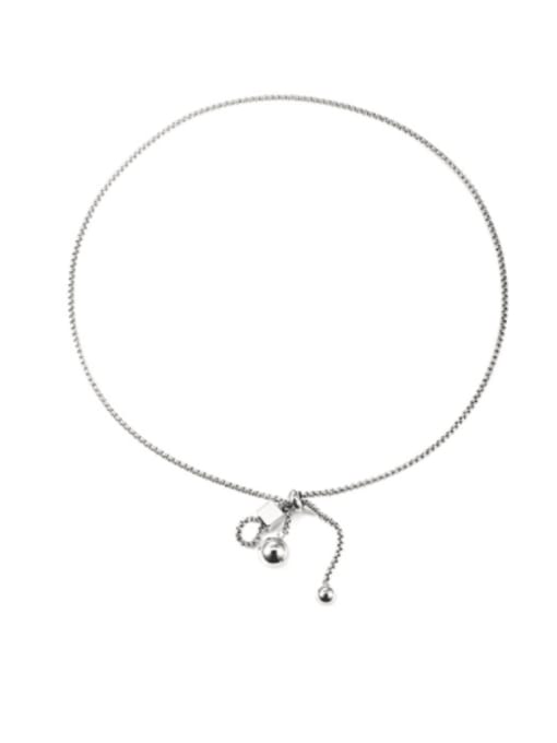 TINGS Titanium Steel Ball Minimalist Long Strand Necklace 2
