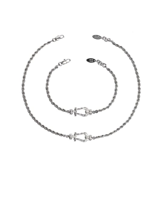 Zircon Necklace Brass Hollow Geometric zircon Vintage Chain Necklace