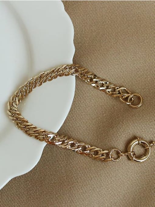 ACCA Brass  Hollow Geometric Vintage  Simple and versatile chain bracelet 1