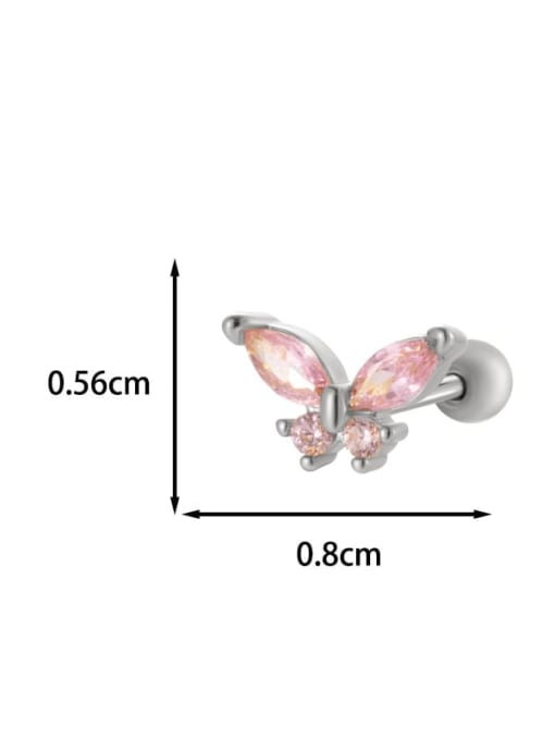 6 Steel Brass Cubic Zirconia Wing Trend Single Earring