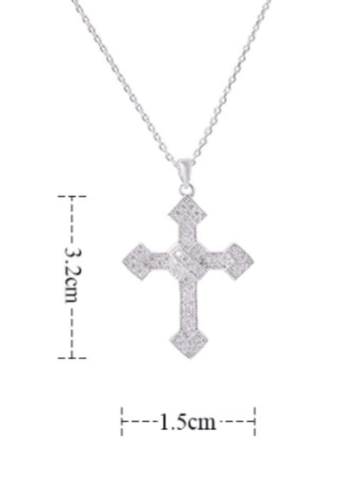 YILLIN Brass Cubic Zirconia Cross Minimalist Regligious Necklace 1