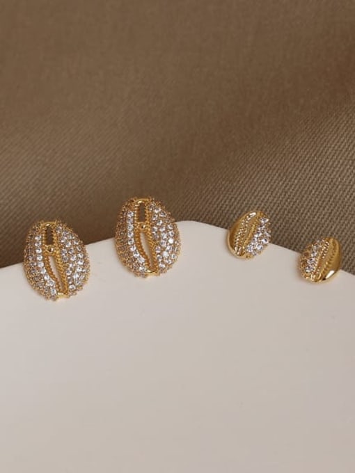 ACCA Brass Cubic Zirconia Geometric Vintage Stud Earring 2
