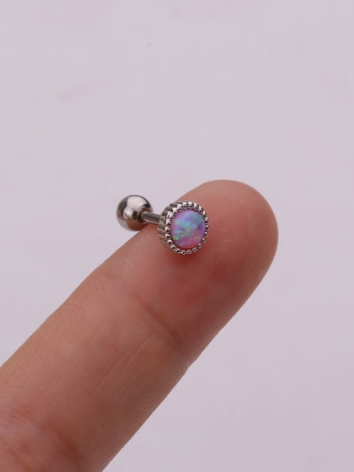 purple（Single） Brass Opal Geometric Cute Stud Earring