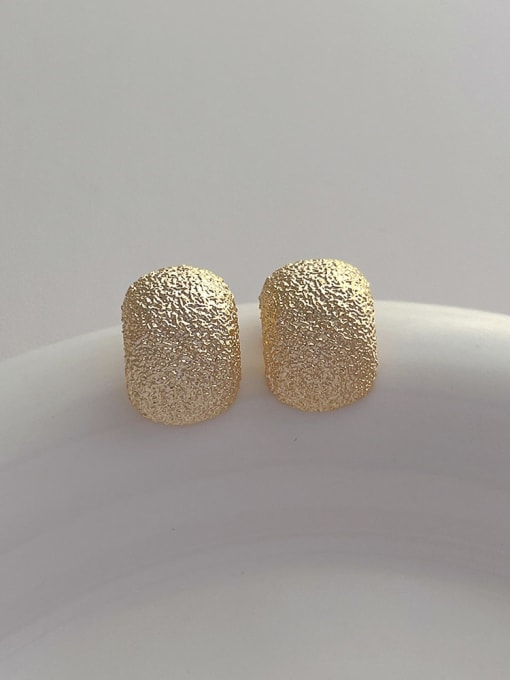 E21 Gold Curved Earrings Brass Geometric Minimalist Stud Earring