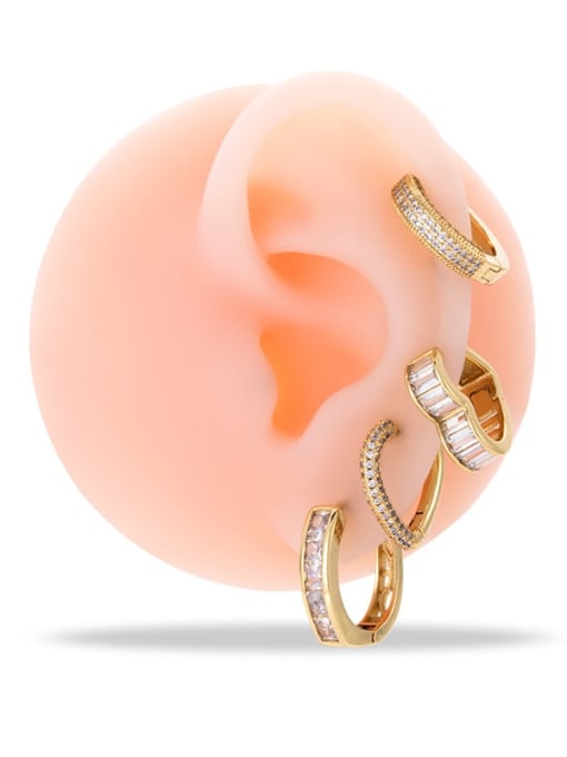 HISON Brass Cubic Zirconia Heart Minimalist Single Earring 2