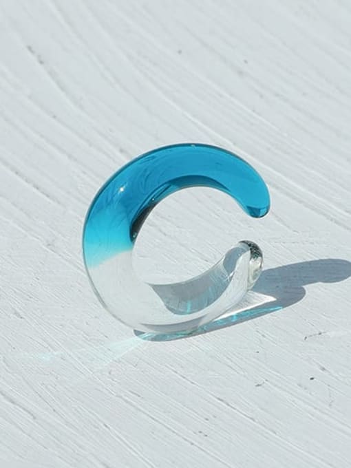 Five Color Hand Glass Clear Round Minimalist Band Ring