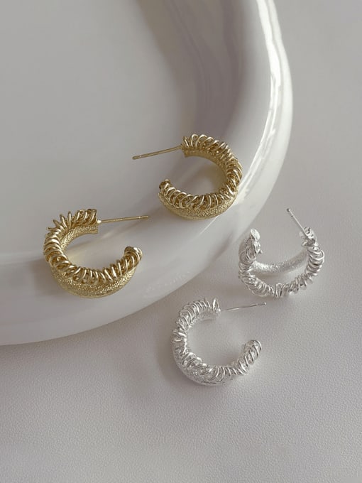 YOUH Brass Geometric Hip Hop Stud Earring 0