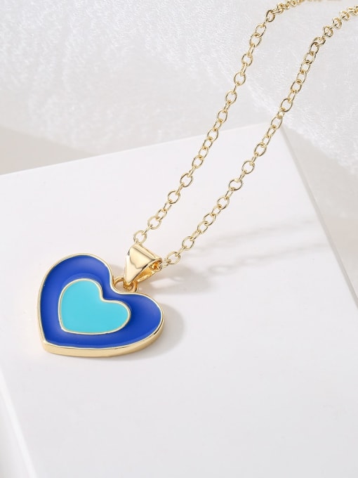 AOG Brass Enamel Heart Minimalist Necklace 2