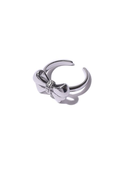 Steel Brass Bowknot Hip Hop Band Ring