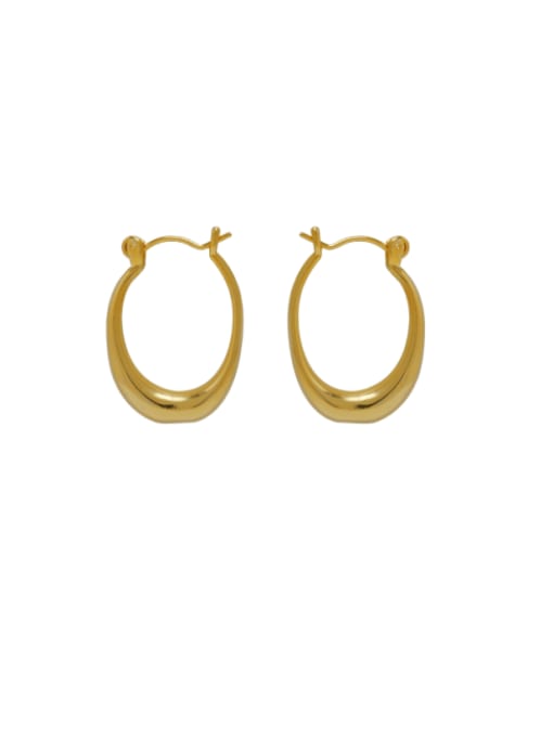 HYACINTH Brass Geometric Minimalist Huggie Earring 0